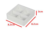 50 Pack of White Card Chocolate Sweet Soap Product Reatail Gift Box - 4 Bay Compartments - Clear Slide On Lid - 8x8x3cm