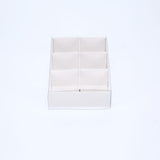 50 Pack of White Card Chocolate Sweet Soap Product Reatail Gift Box - 6 Bay Compartments - Clear Slide On Lid - 12x8x3cm