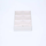 50 Pack of White Card Chocolate Sweet Soap Product Reatail Gift Box - 6 Bay Compartments - Clear Slide On Lid - 12x8x3cm