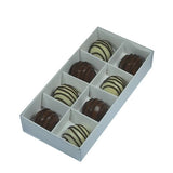 50 Pack of White Card Chocolate Sweet Soap Product Reatail Gift Box - 8 bay 3cm Compartments - Clear Slide On Lid - 16x8x3cm