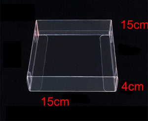 50 Pack of 15*15*4cm Clear PVC Plastic Folding Packaging Small rectangle/square Boxes for Wedding Jewelry Gift Party Favor Model Candy Chocolate Soap Box