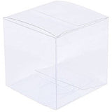 50 Pack of 7cm Clear PVC Plastic Folding Packaging Small rectangle/square Boxes for Wedding Jewelry Gift Party Favor Model Candy Chocolate Soap Box