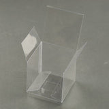 50 Pack of 8x8x10cm Clear PVC Plastic Folding Packaging Small rectangle/square Boxes for Wedding Jewelry Gift Party Favor Model Candy Chocolate Soap Box