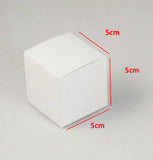 50 Pack of White 5cm Square Cube Card Gift Box - Folding Packaging Small rectangle/square Boxes for Wedding Jewelry Gift Party Favor Model Candy Chocolate Soap Box