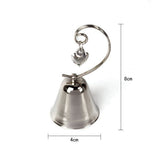50 Pack of Silver Wedding Kissing Bell Name Card Stand Holder with Heart in Ring Bomboniere Favour Gift