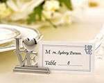 50 Piece Pack of Wedding Name Card Place Stand Silver LOVE Letters - Wedding Anniversary or Engagement Party