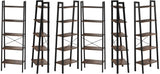 VASAGLE 5 Tiers A-shaped Ladder Storage Shelf Rustic Brown