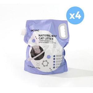 ZODIAC Natural Way Superfine Bentonite With Activated Charcoal Cat Litter 4.5Kgx4