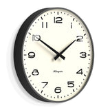 Newgate Radio City Wall Clock Black Arabic Dial - Matte Blizzard Grey