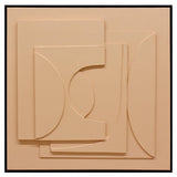 80X80cm Panorama Dimensions II Black Framed Hand Painted Canvas 3D Wall Art