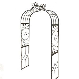 Ornate Metal Garden Arch - Distressed Black