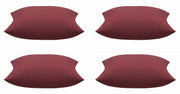 Pack of 4 Elements Deep Red Solid Base Colour Square Cushion Covers