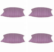 Pack of 4 Dandi Fuchsia Plum Purple & White Striped Square Cushion Covers 40x40cm