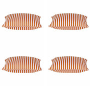 Pack of 4 Dandi Orange & White Striped Nautical Cushion Covers 40x40cm