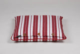 Aqua Red & White Striped Cushion Cover