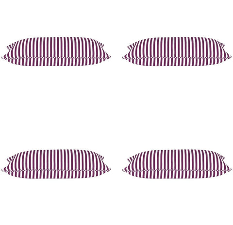 Pack of 4 Dandi Fuchsia Plum Purple & White Rectangle Cushion Covers