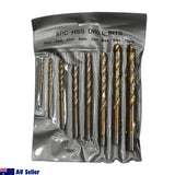 8PCS High Speed Steel Twist Drill Set 3-10mm Titanium Coated HSS Metric Quality