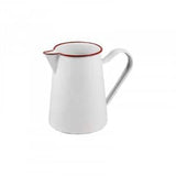 Enam Pitcher 1.5Lt Premium White w Red rim