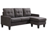 Oslo Sofa Couch Lounge Suite Reversible Corner 3 Seater Set  - Dark Grey Linen