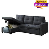 Georgia Sofa Bed Couch Lounge Modular Corner 3 Seat Rev - Charcoal