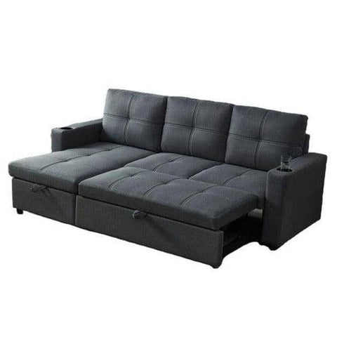 Georgia Sofa Bed Couch Lounge Modular Corner 3 Seat Rev - Charcoal