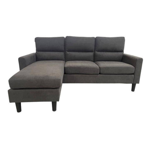Oregon Sofa Couch Lounge Suite Set 3 Seater Reversible Dark Grey