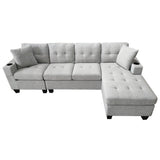 MONTANA REVERSIBLE SOFA COUCH SUITE MODULAR CORNER 4 SEATER SET SECTIONAL - LIGH