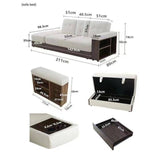 Vienna Sectional Sofa Bed Couch Lounge Set 3 Seat With Storage - Dark Timber