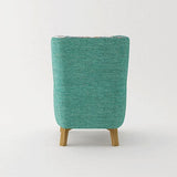 Armchair High back Lounge Accent Chair Designer Printed Fabric Upholstery with Wooden Leg