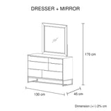 5 Pieces Bedroom Suite made in Solid Wood Acacia Veneered King Size Oak Colour Bed, Bedside Table, Tallboy & Dresser