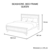 Queen Size Silver Brush Bed Frame in Acacia Wood Construction