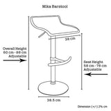 2X White Bar Stools Faux Leather Low Back Adjustable Crome Base Gas Lift Slim Seat Swivel Chairs