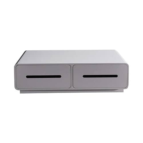 Coffee Table High Gloss Finish Shiny White Colour with 2 Drawers Storage