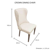2X Studded Dining Chairs PU Beige & Silver Frame