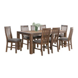 9 Pieces Dining Suite 210cm Large Size Dining Table & 8X Chairs with Solid Acacia Wooden Base in Chocolate Colour