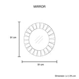 Wall Mirror MDF Construction Round Shape Combination of Black & Silver Colour