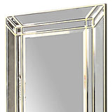 Wall Mirror MDF Construction Rectangular Shape Silver Colour