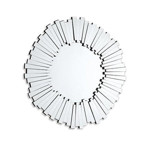 Wall Mirror MDF Construction Round Shape Silver Colour