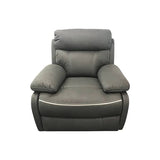 3+1+1 Seater Electric Recliner Sofa In Luxe Rhino Polyester Plywood Fabric In Ash Colour with Plastic Black Base