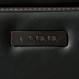 6 Seater Corner Sofa with Genuine Leather Black Armless Recliners Straight Console Lounge Set for Living Room