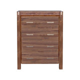 Tallboy with 4 Storage Drawers Solid Wooden Assembled in Chocolate Colour