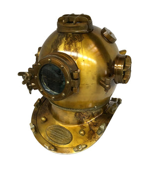 US Navy Mark V Diving Helmet – Brass Antique Finish