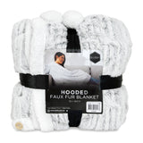 Houston  HOODED SNUGGLE FAUX FUR BLANKET - 130X180CM