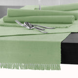 Hoydu Cotton Ribbed Table Runner 45cm x 150cm - REED GREEN