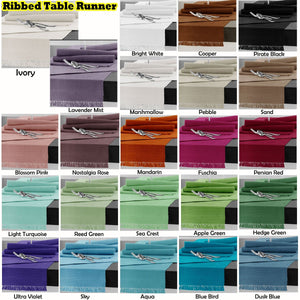 Hoydu Cotton Ribbed Table Runner 45cm x 150cm - SKY BLUE