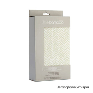 Little Bamboo Jersey Fitted Sheet Cot Size Herringbone Whisper