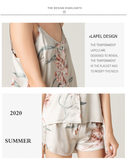 3 Pcs Set Woman Elegant Nightdress Silk Satin Summer Sleepwear Pajamas