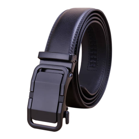 Genuine Leather Belt Men's Plate Reversible Buckle Business Dress Belts