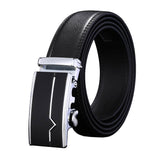 Adjustable Slide Genuine Leather Belt Men's Plate Reversible Buckle Business Dress Belts