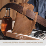Men's Genuine Leather Retro Belt Waist Bag Cell Phone Belt Bag